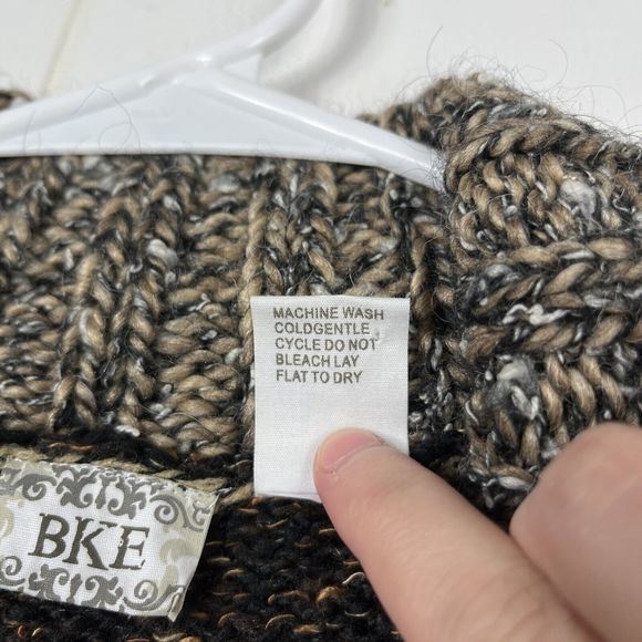 Buckle BKE Women Cardigan Sweater Small Brown Black Marled Button Alpaca Mohair - Picture 6 of 6